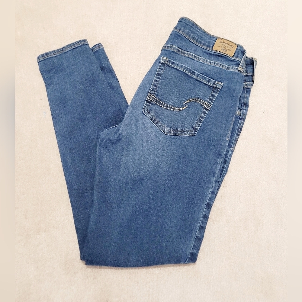 Levi's Baby Bump Skinny Maternity Jeans Size Medium Blue Stretch - Picture 5 of 14